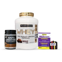 پک عضله ساز طلایی یک عدد وی فارماتک طلایی 1818 گرم،یک عدد کراتین مونوهیدرات 300 گرم ال اس پی آلمان، 